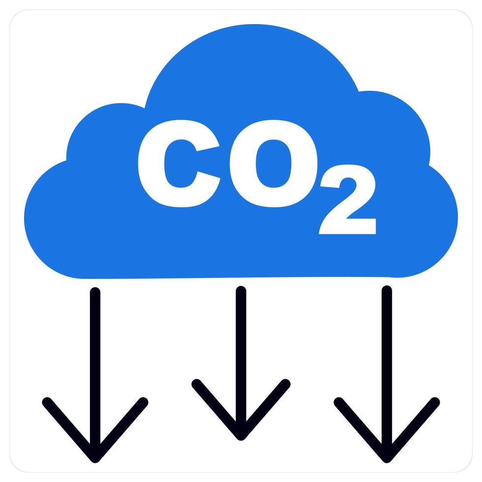 Co2 icon in blue color vector