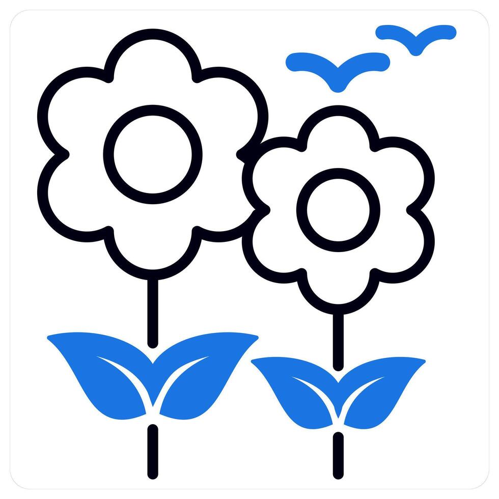 Spring icon in blue color vector