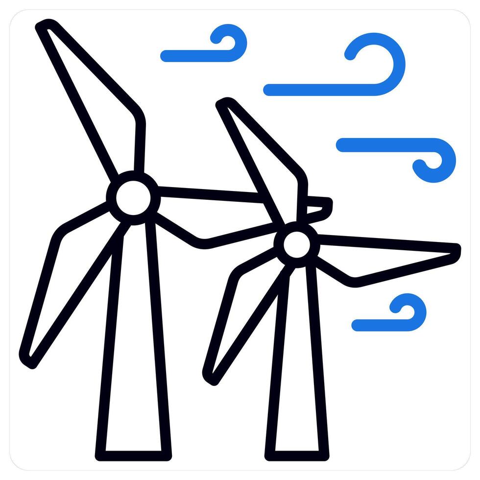 Wind Turbine icon concept blue vector