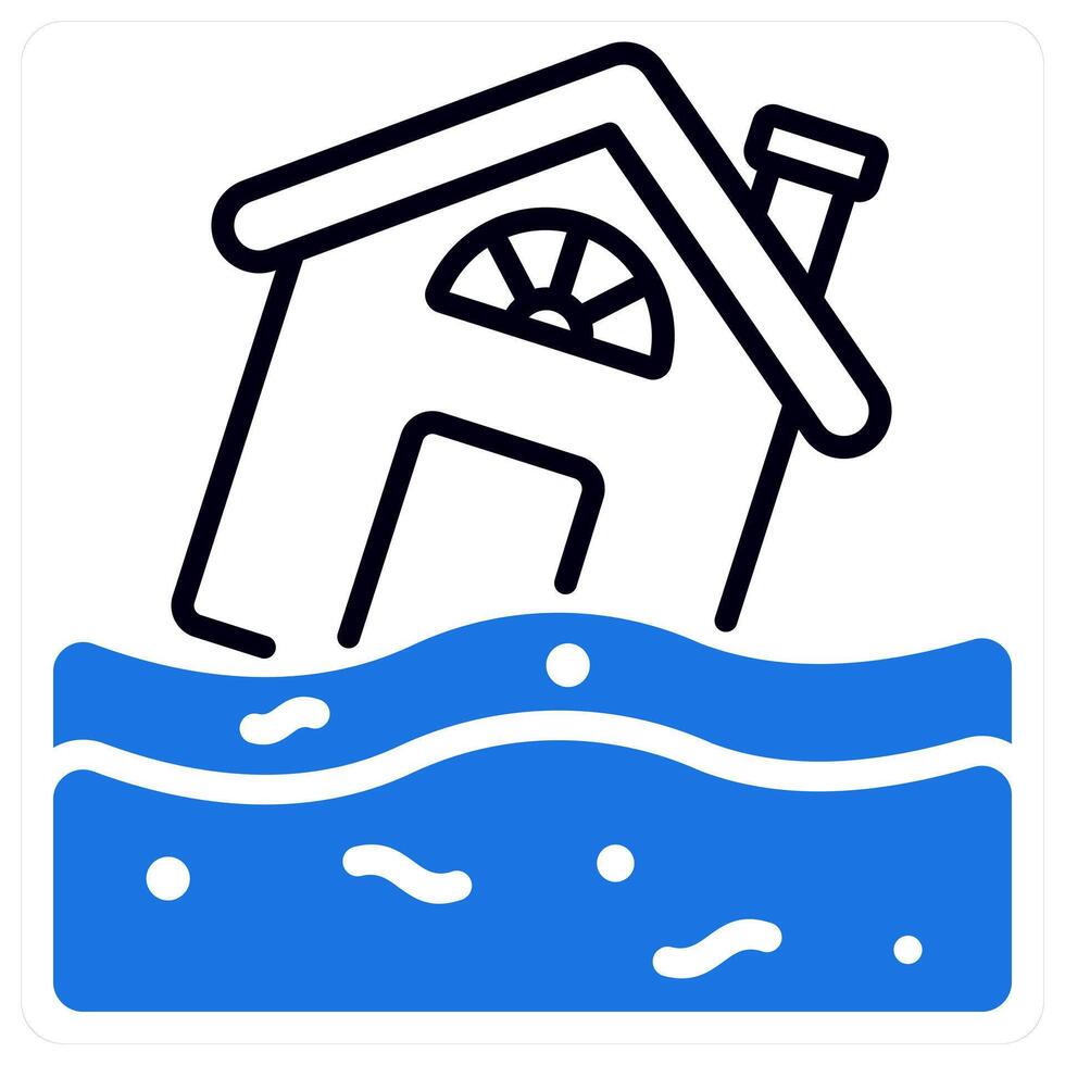 Flooding icon in blue color vector