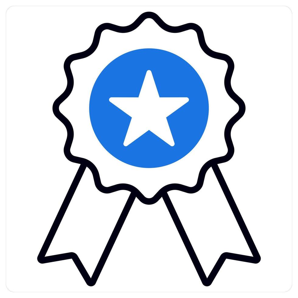 Badge and success icon in blue color vector