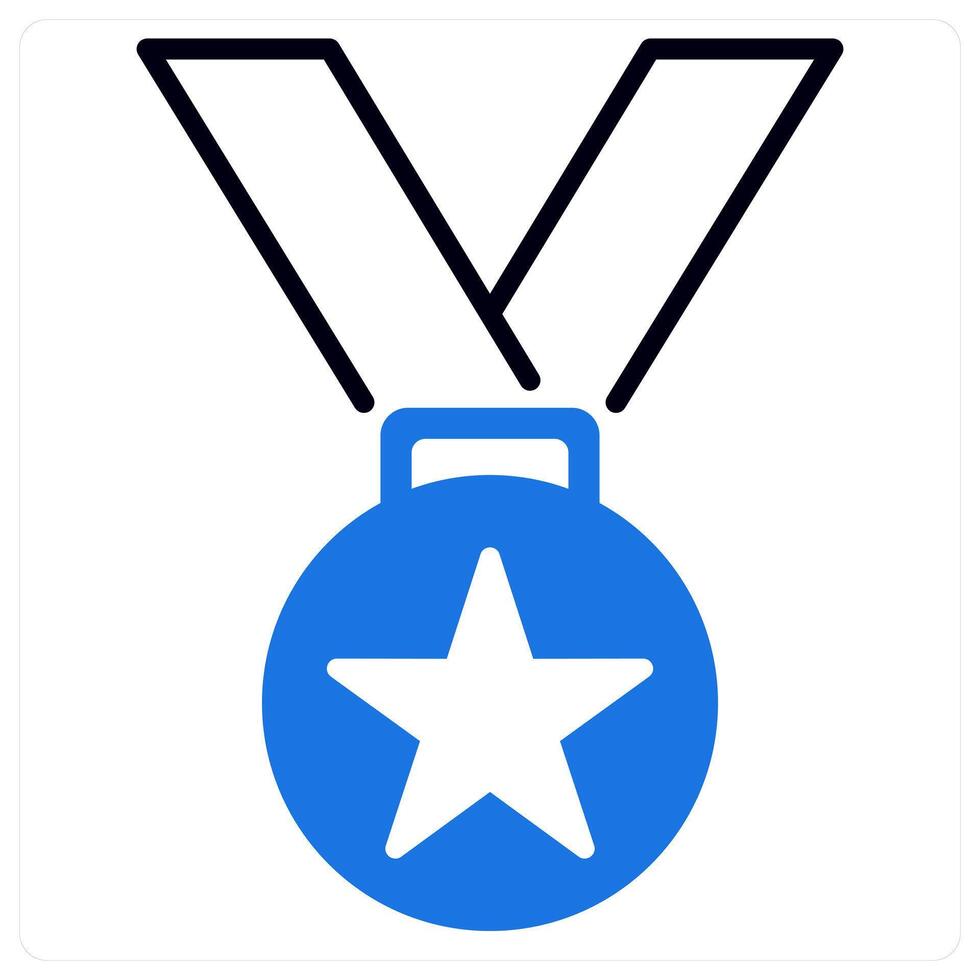Medal icon in blue color vector