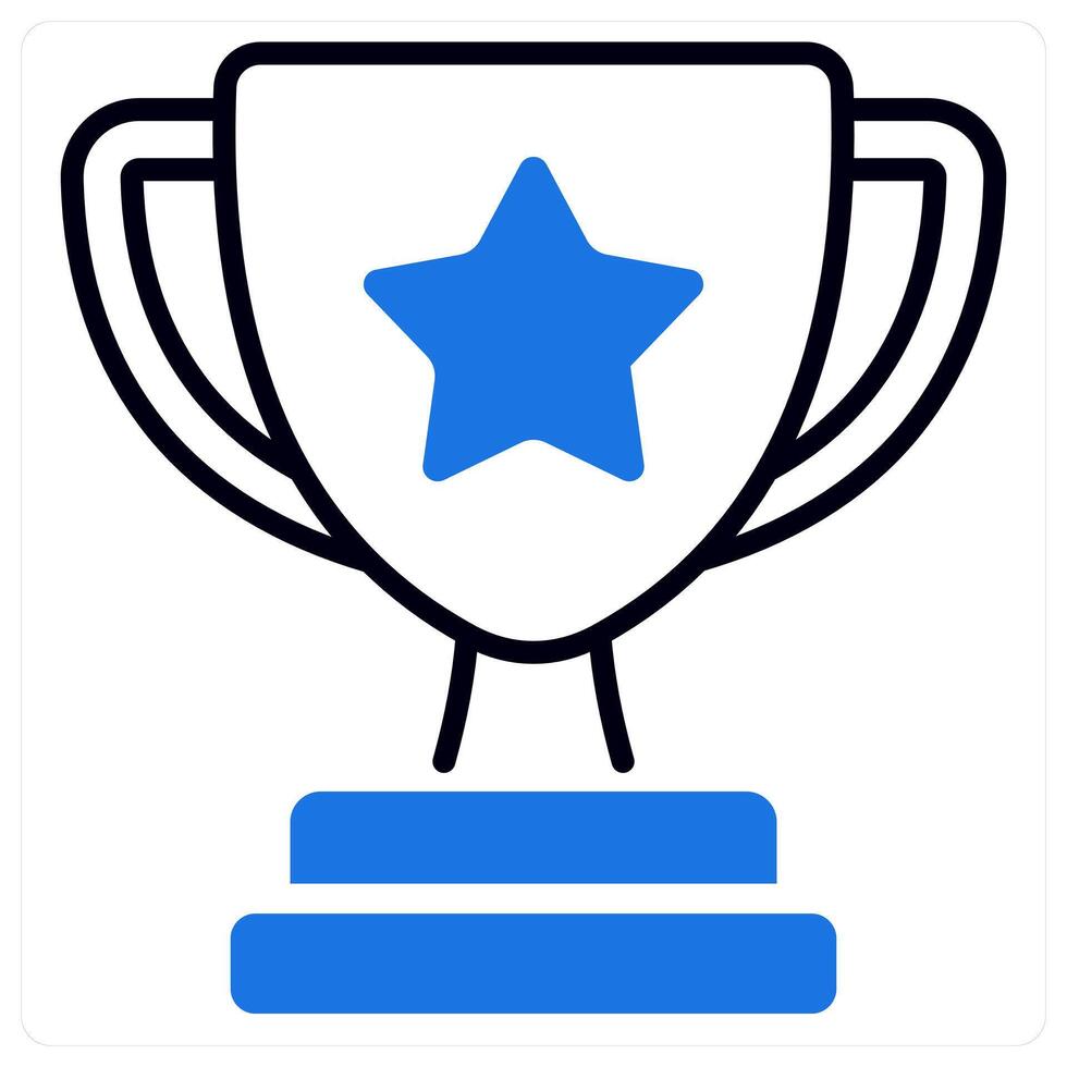 Trophy in blue color vector