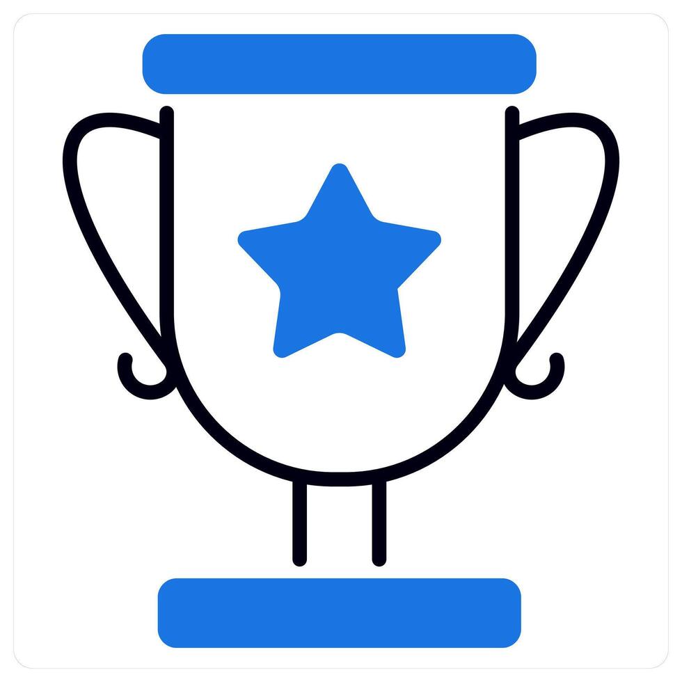 Trophy icons in blue color vector