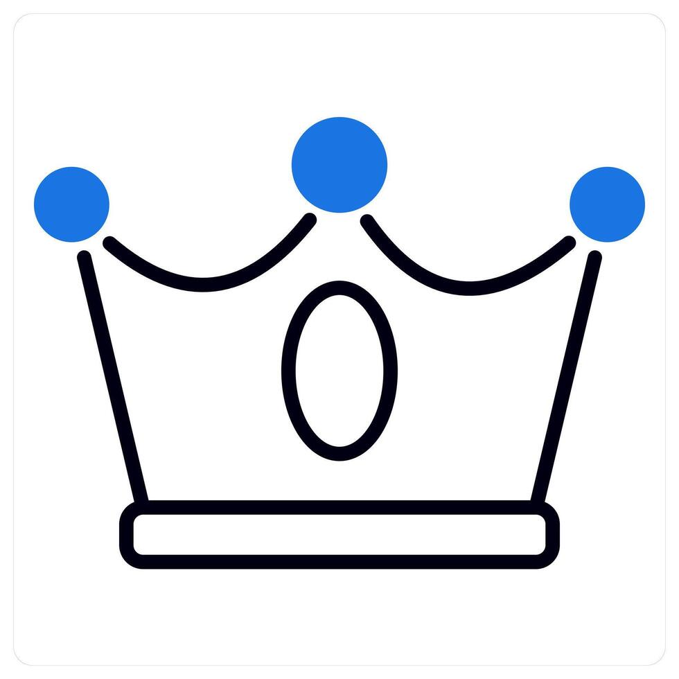 Crown icon in blue color vector