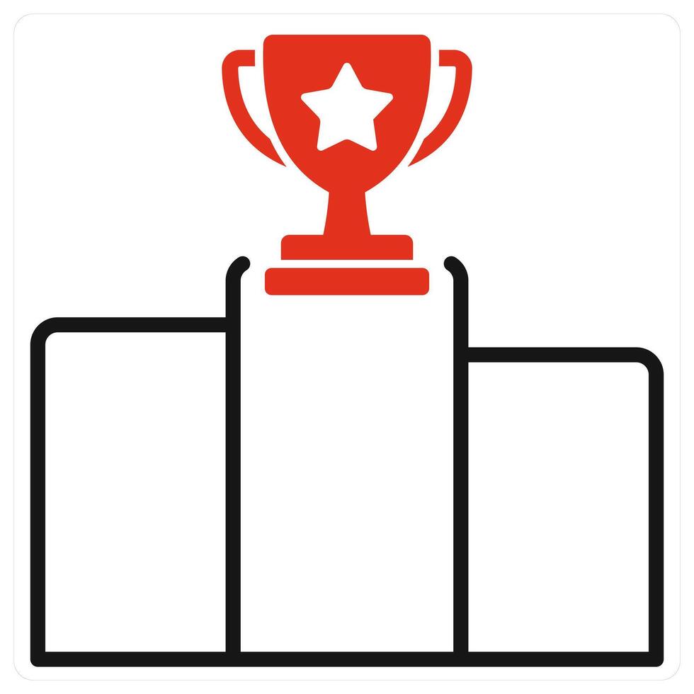 Ranking icon in red color vector