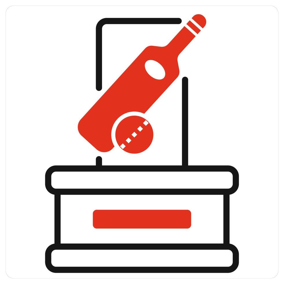 Cricket Trophy icon in red color vector