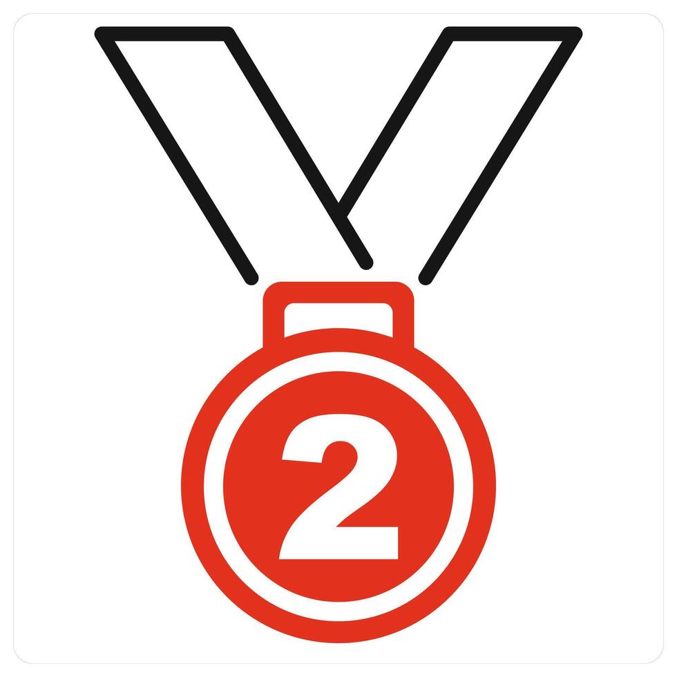 Medal and trophy icon in red color vector