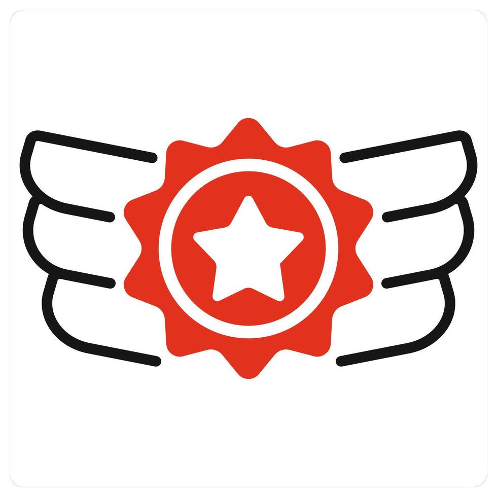 Badge and progress icon in red color vector