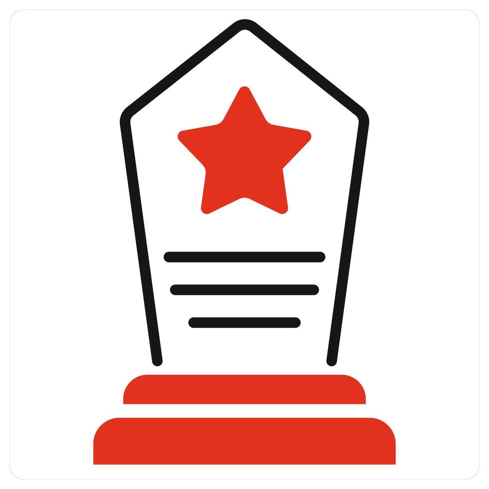 Award and victory icon in red color vector