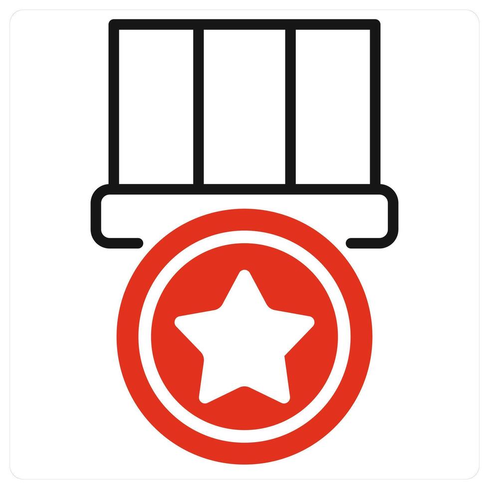 Badge and excellence icon in red color vector