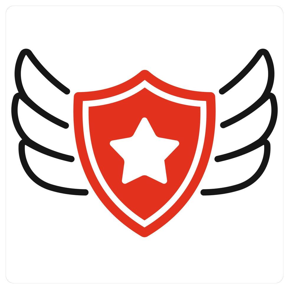 Shield icon in red color vector