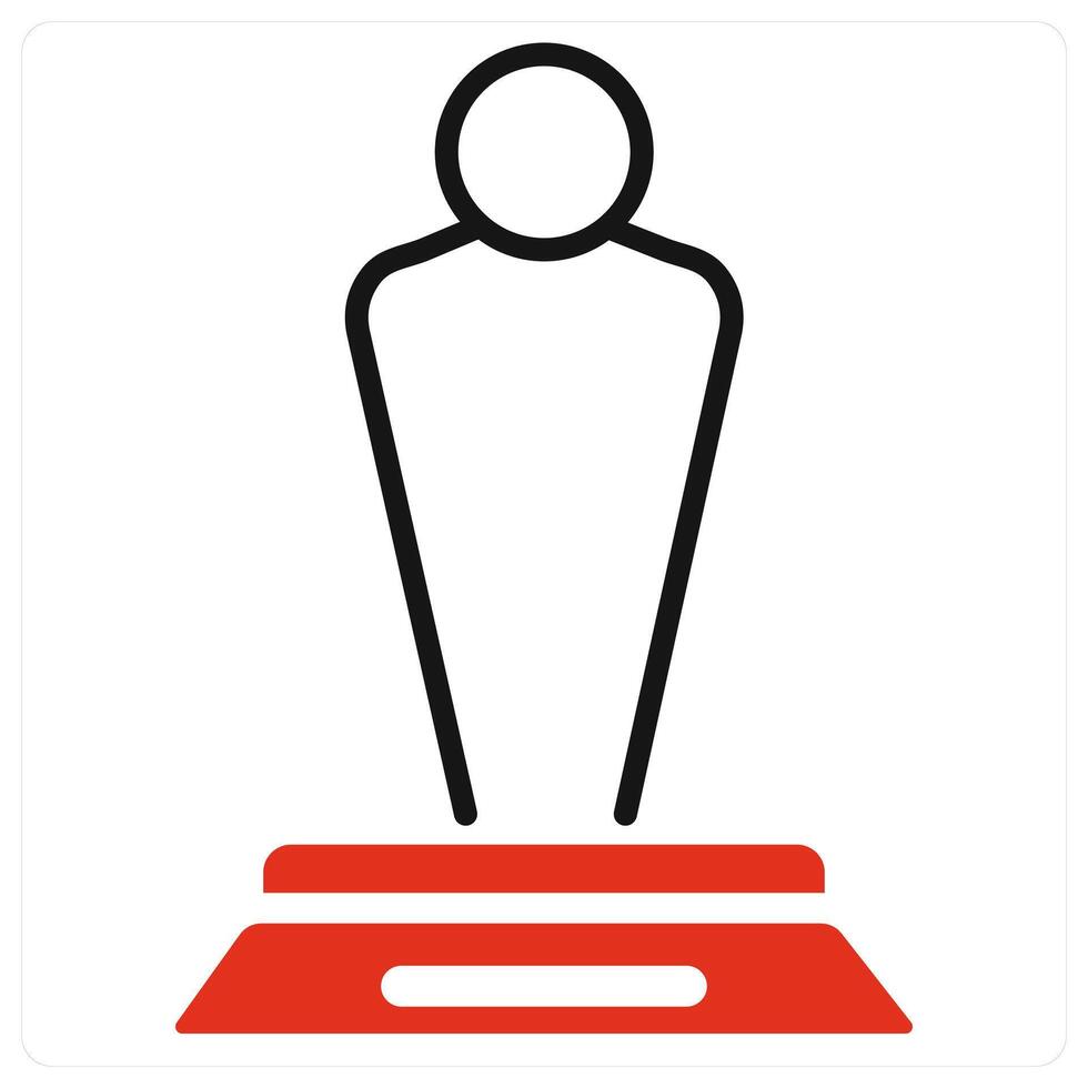 Award and champion icon in red color vector