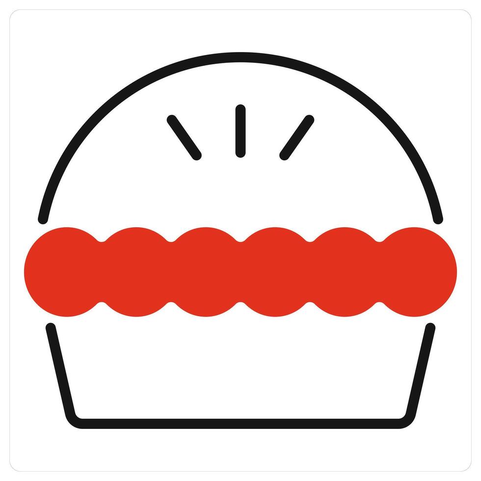 Pie icon in red color vector