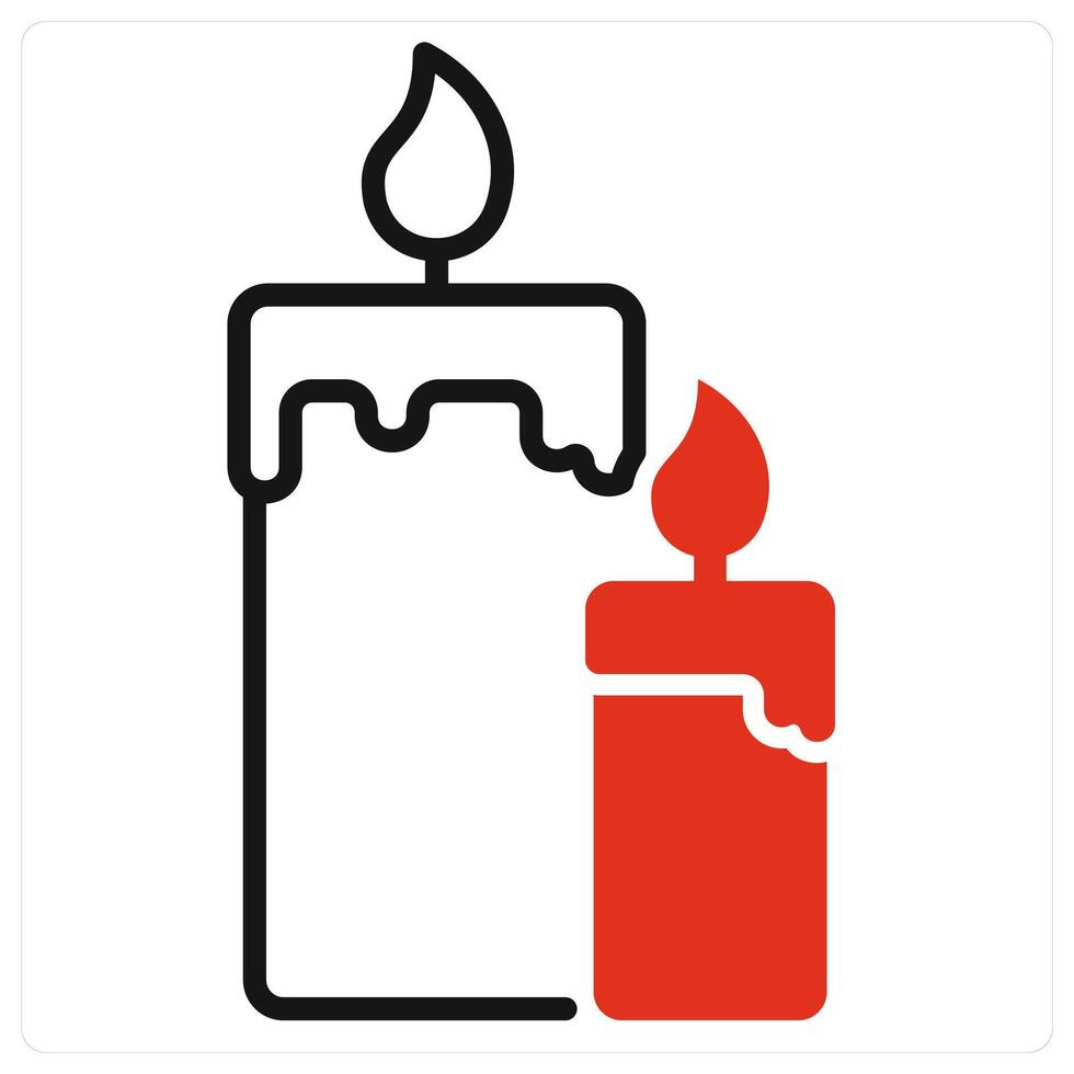 Christmas Candle icon in red color vector