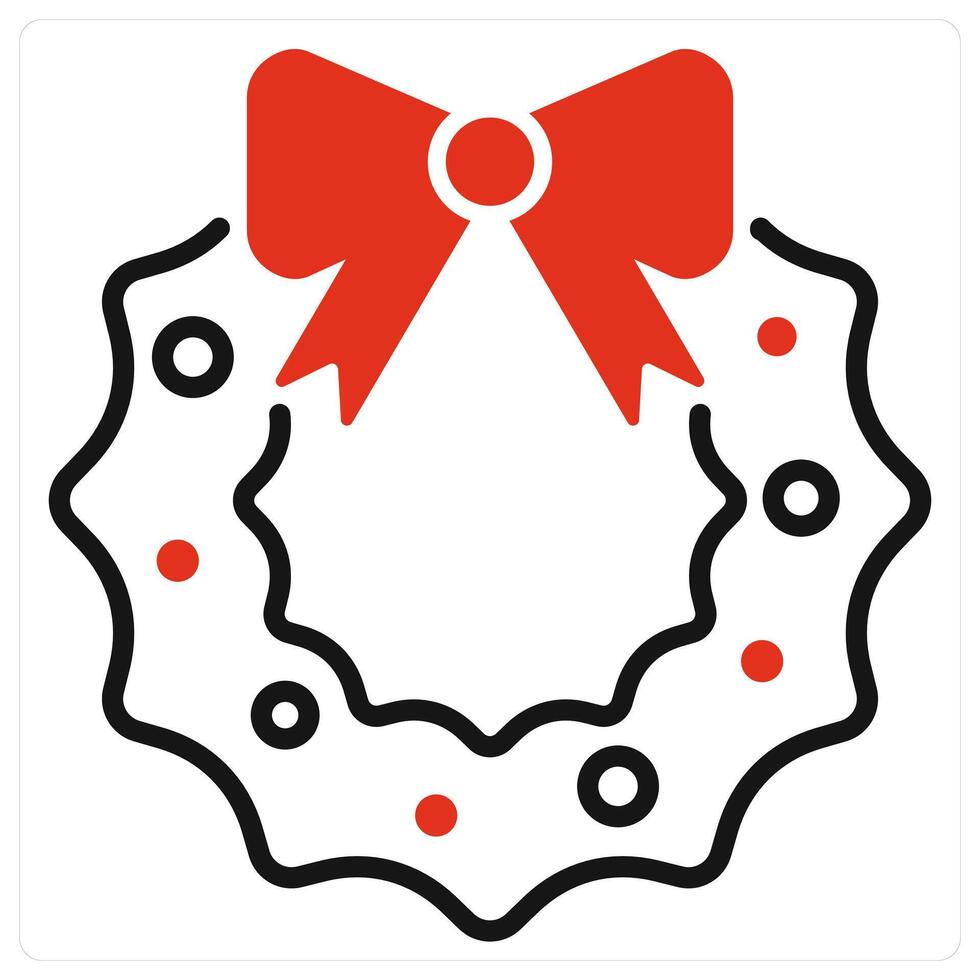 Wreath icon in red color vector