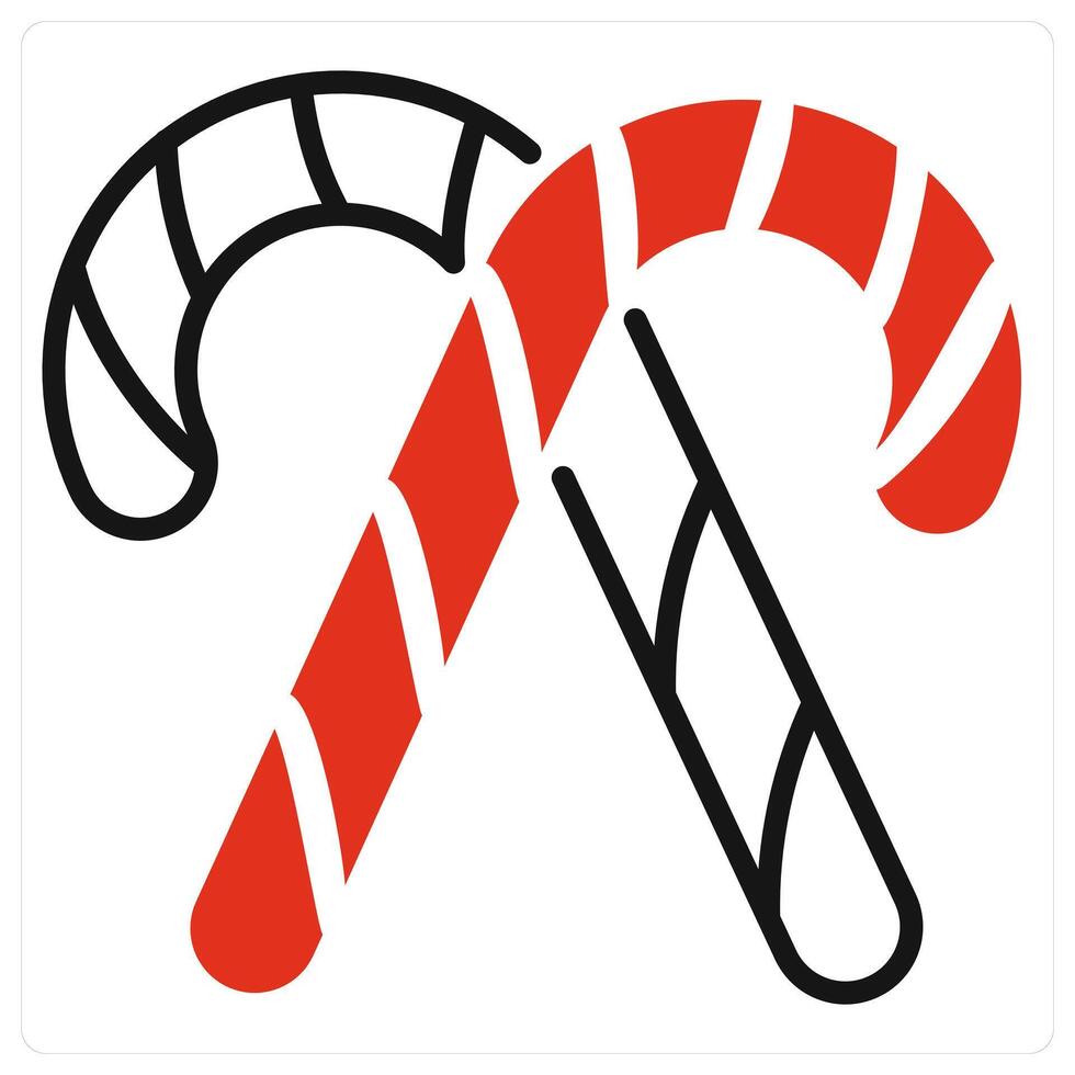 Candy Cane icon in red color vector