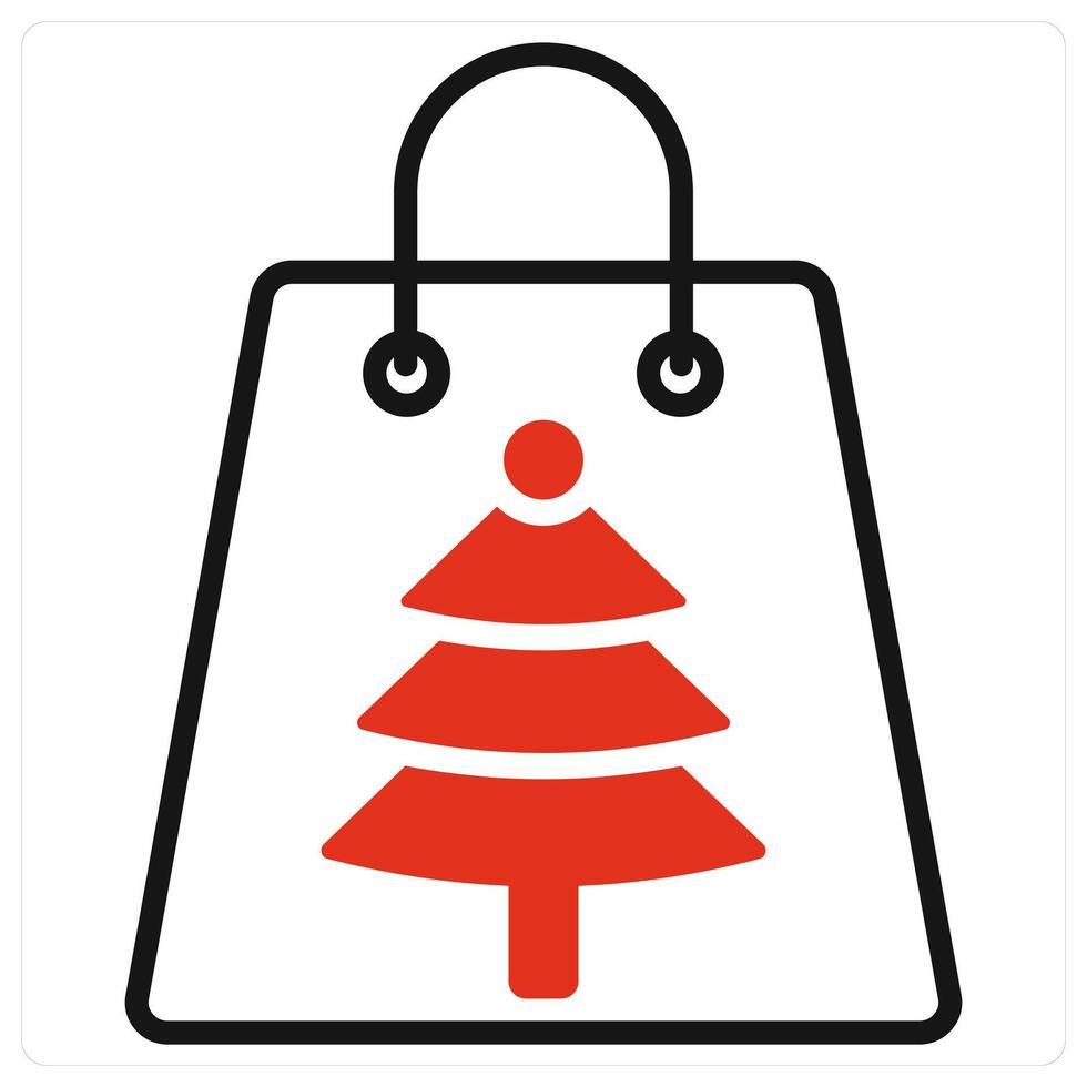 Christmas Shopping icon in red color vector