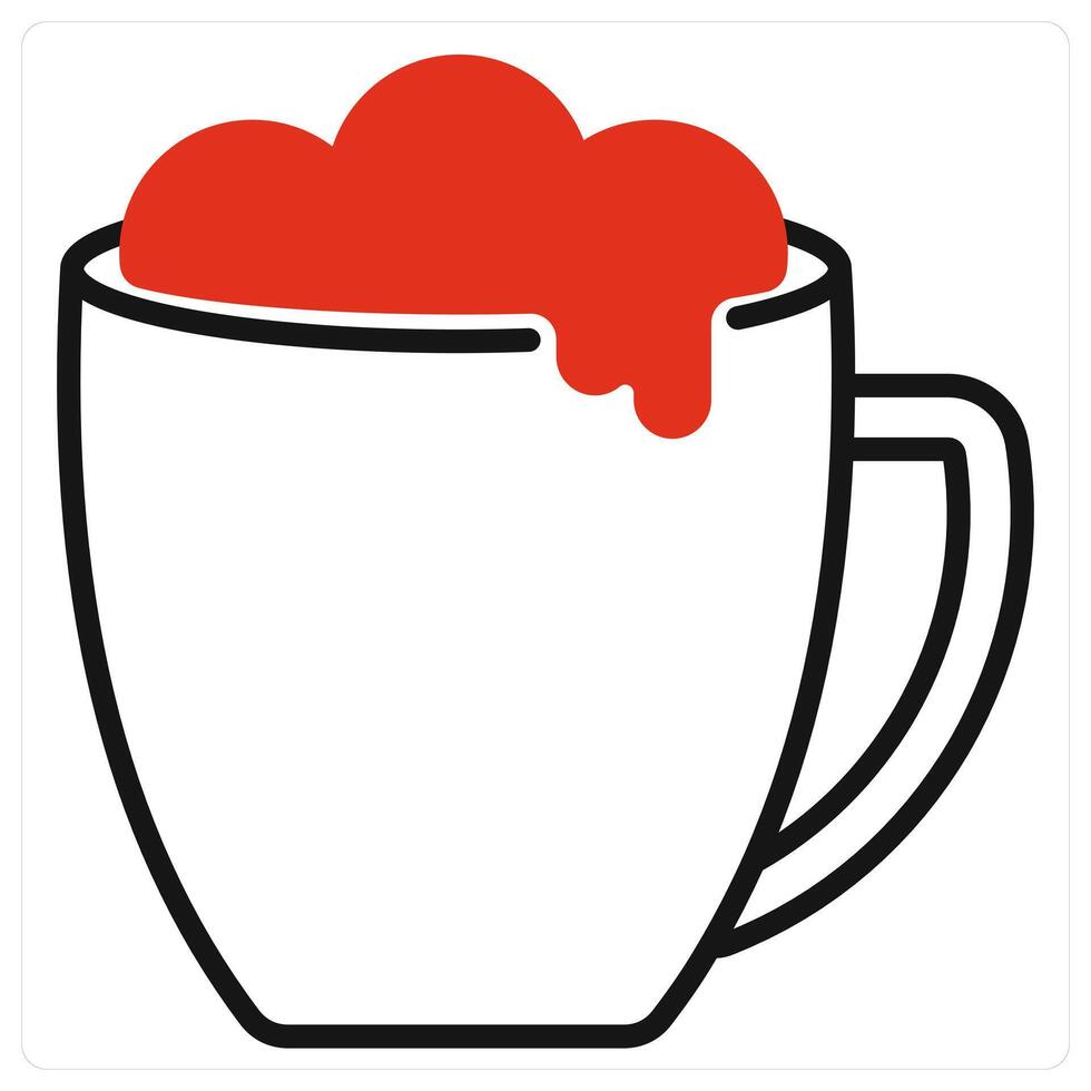 Hot Chocolate icon in red color vector