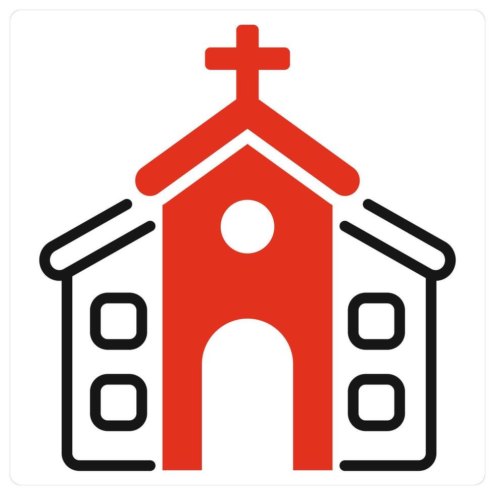 Church icon in red color vector
