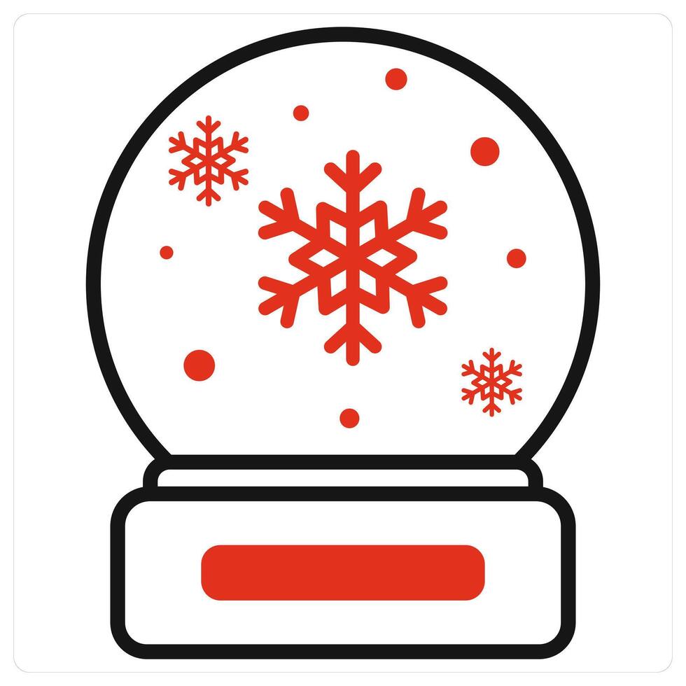 Snowglobe icon in red color vector