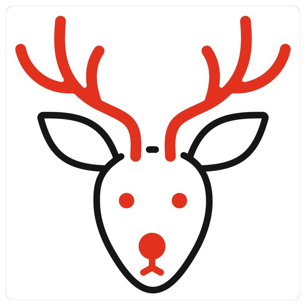 Reindeer icon in red color vector