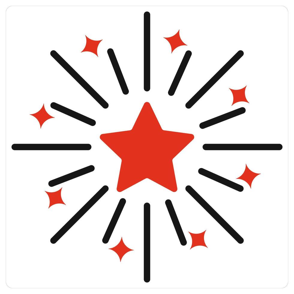 Firework icon in red color vector