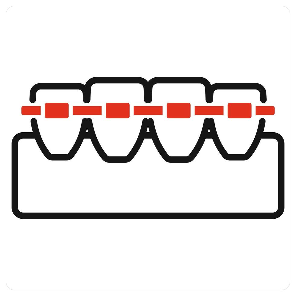 Braces icon in red color vector