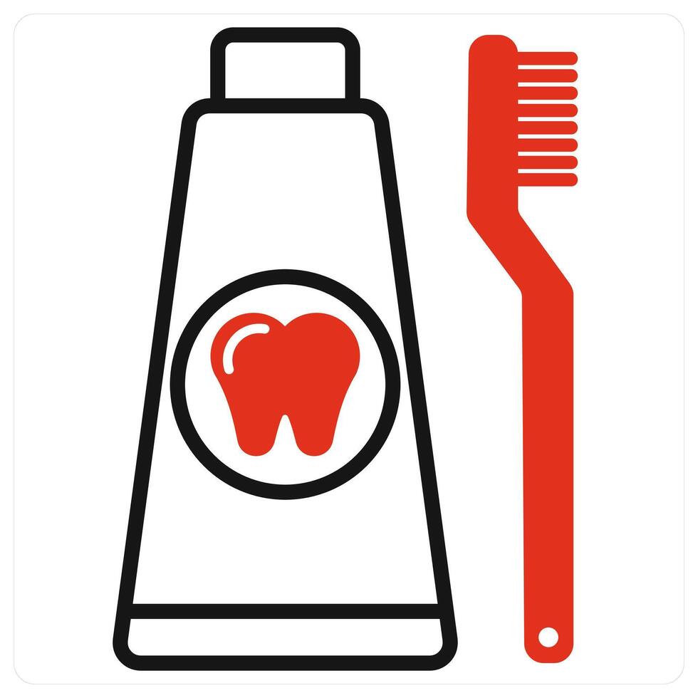 Toothpaste icon in red color vector