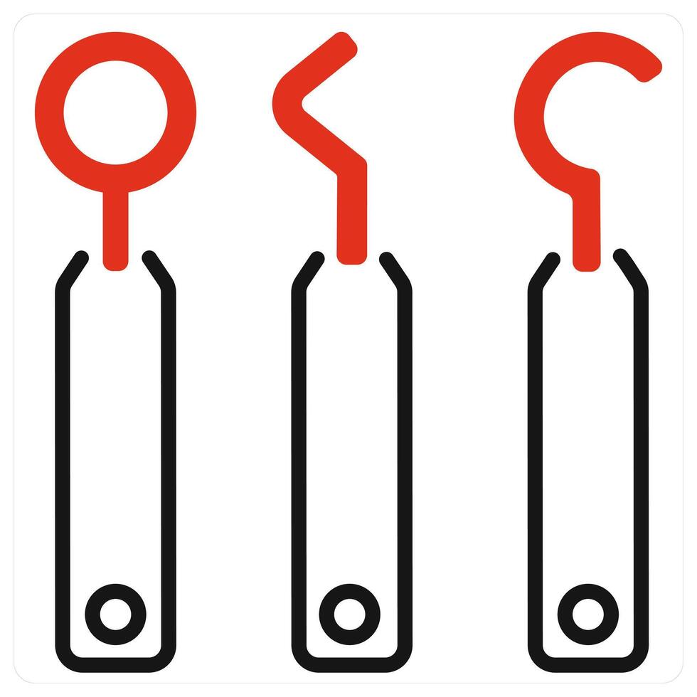 Dental Equipment icon in red color vector