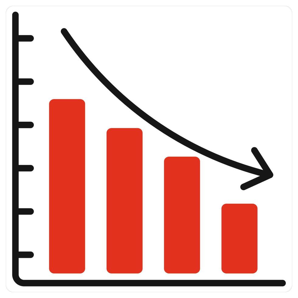 Loss icon in red color vector