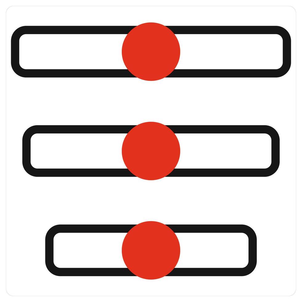 Menu Bar icon in red color vector