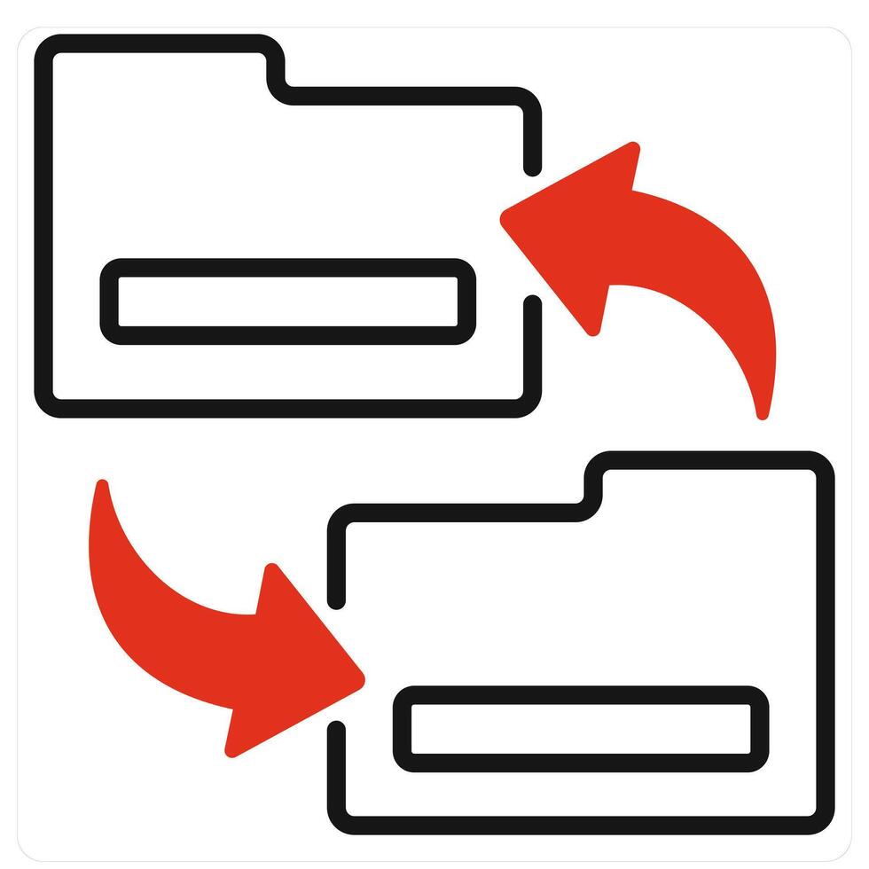 Exchange Files icon in red color vector