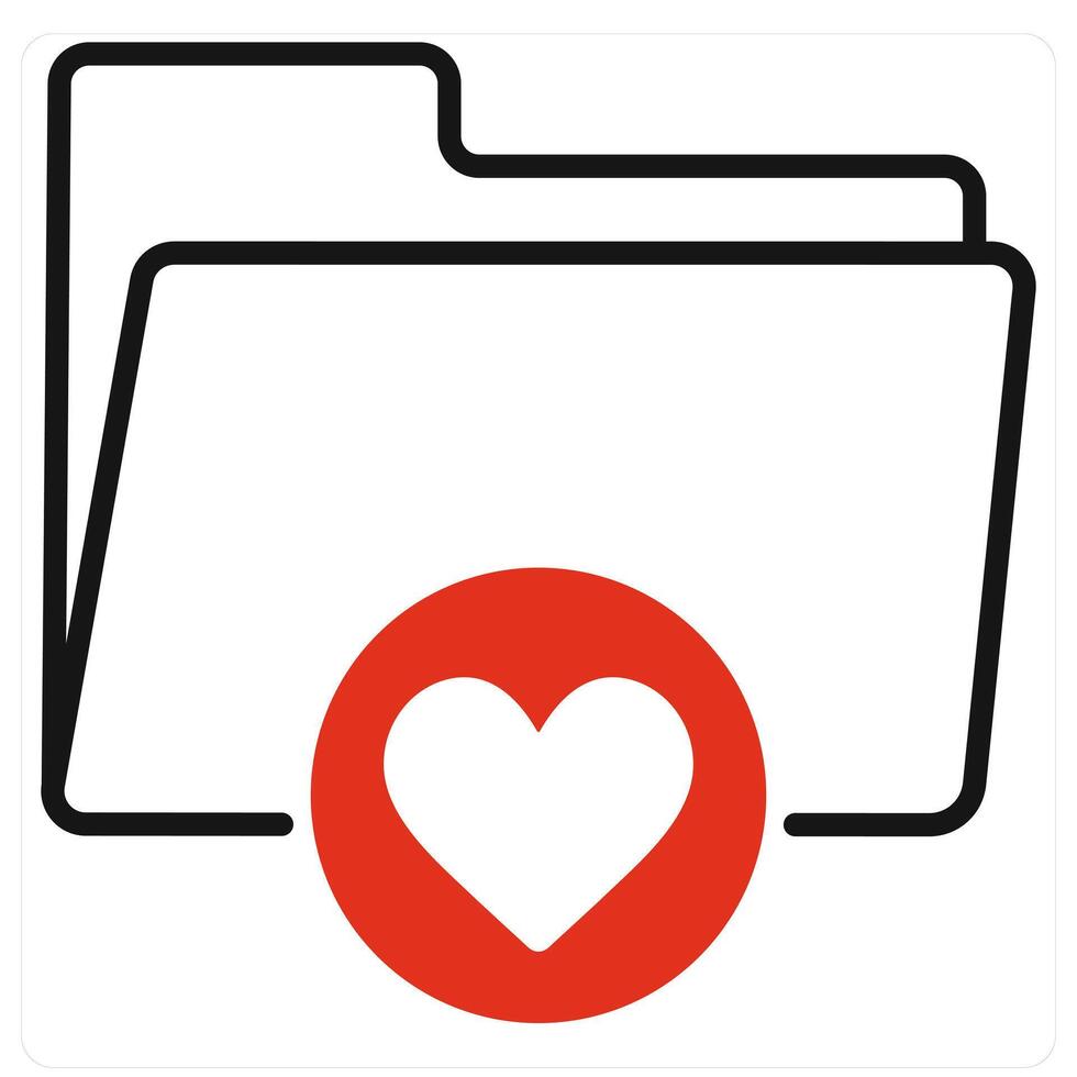 Favorite Folder icon in red color vector