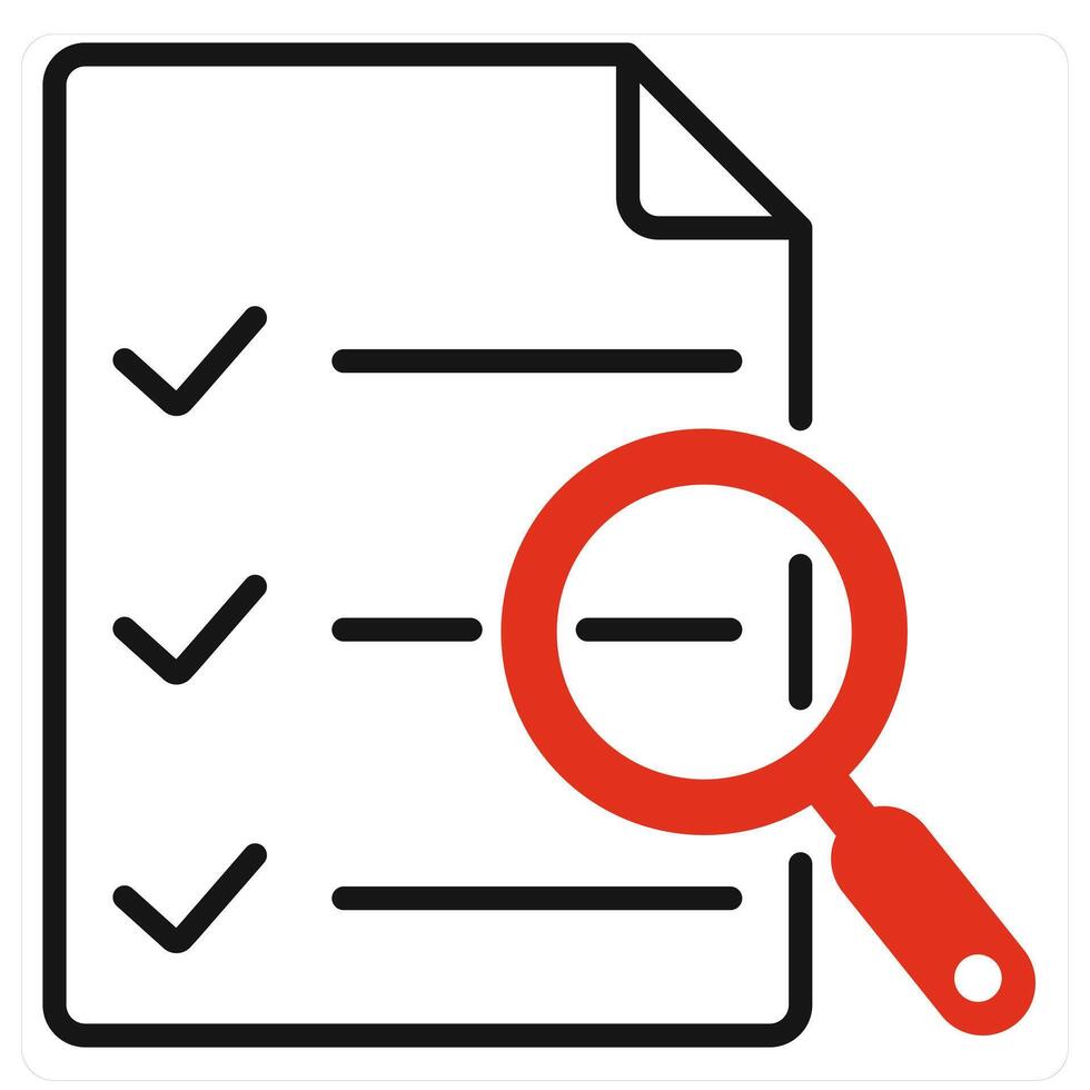 Audit File icon in red color vector