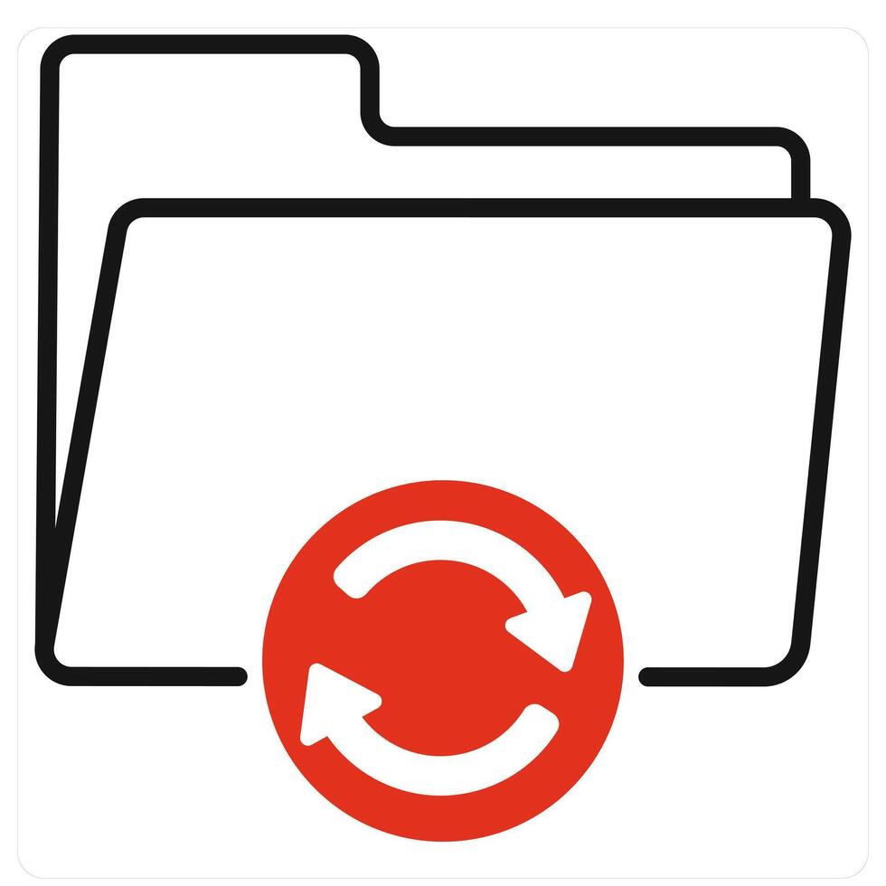 Sync File icon in red color vector