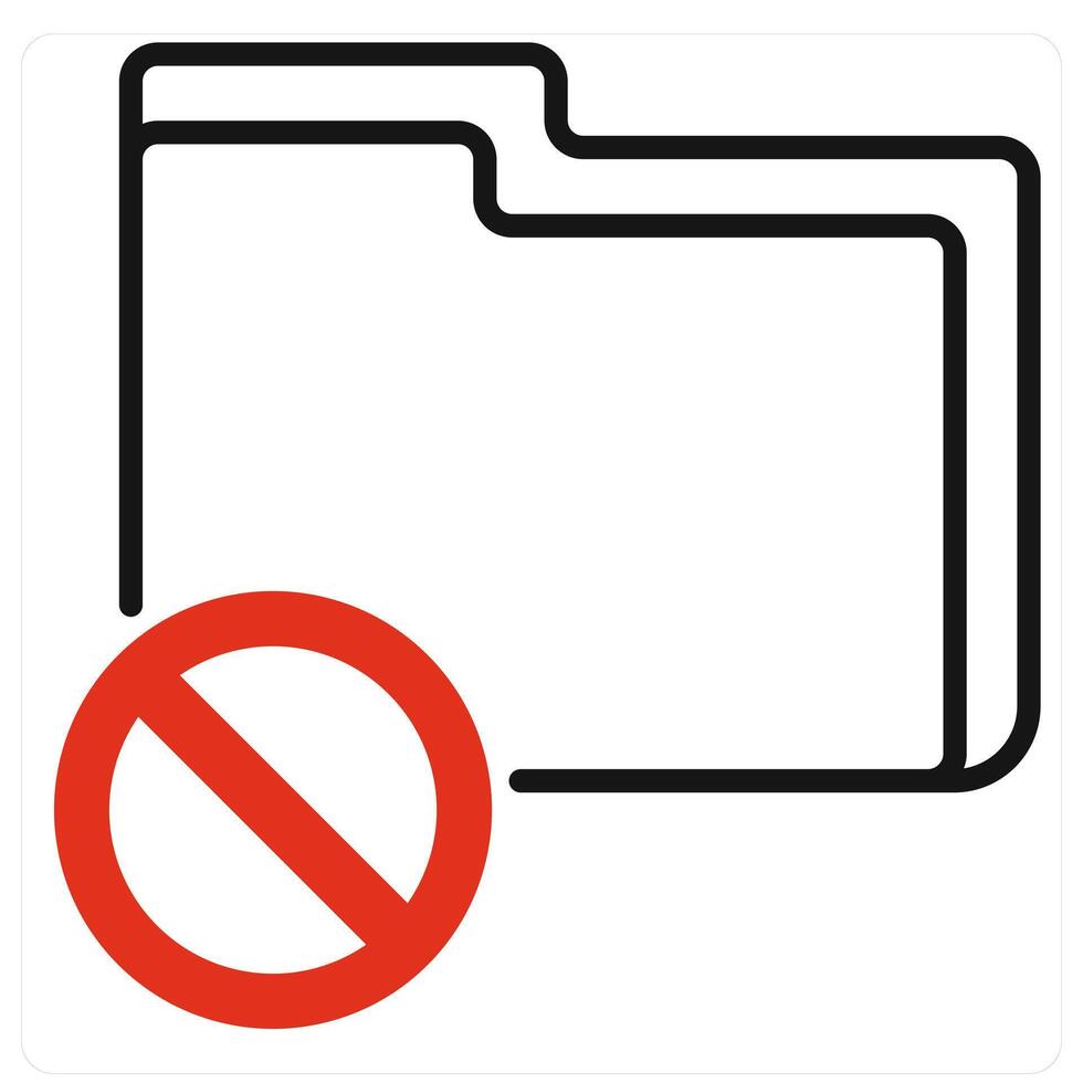 Folder Error icon in red color vector