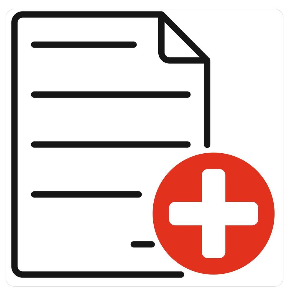 New File icon in red color vector