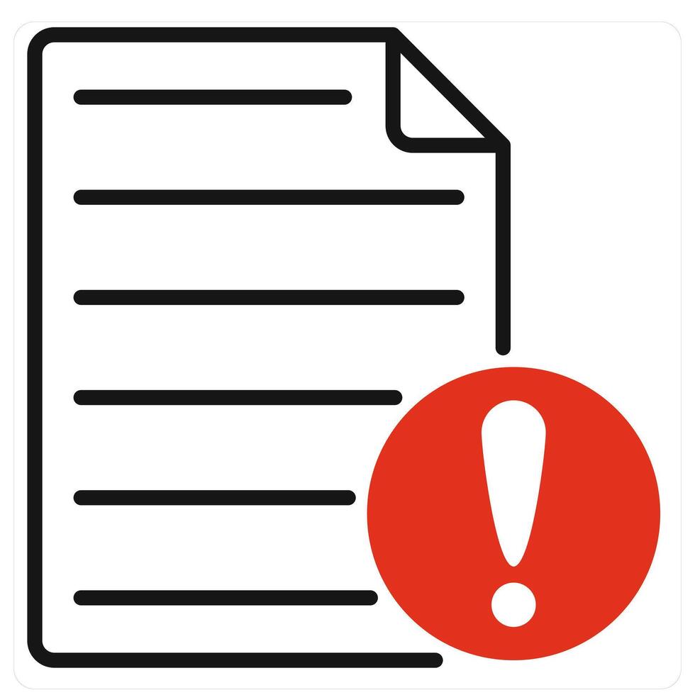 File Error icon in red color vector