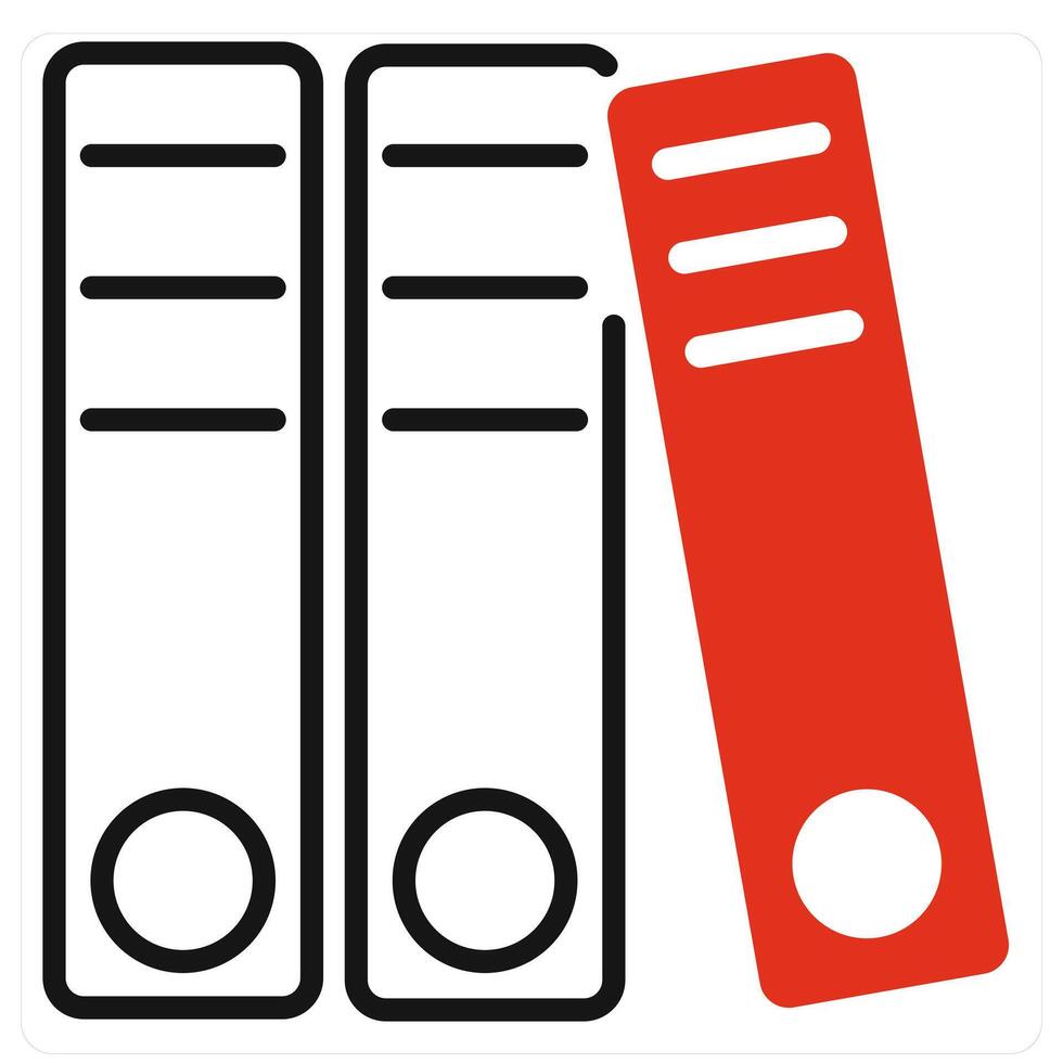Files icon in red color vector