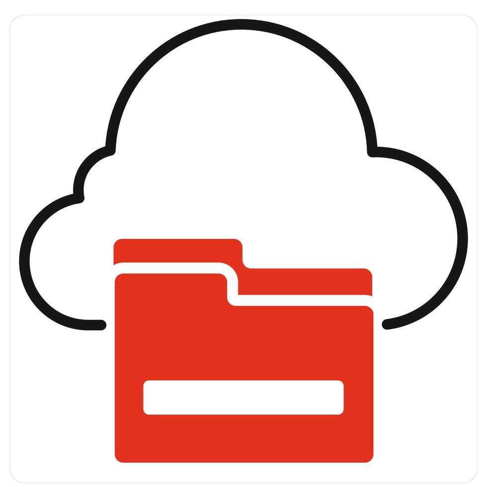 Cloud File icon in red color vector