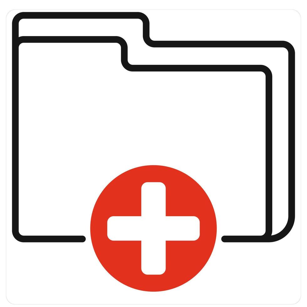 New Folder icon in red color vector