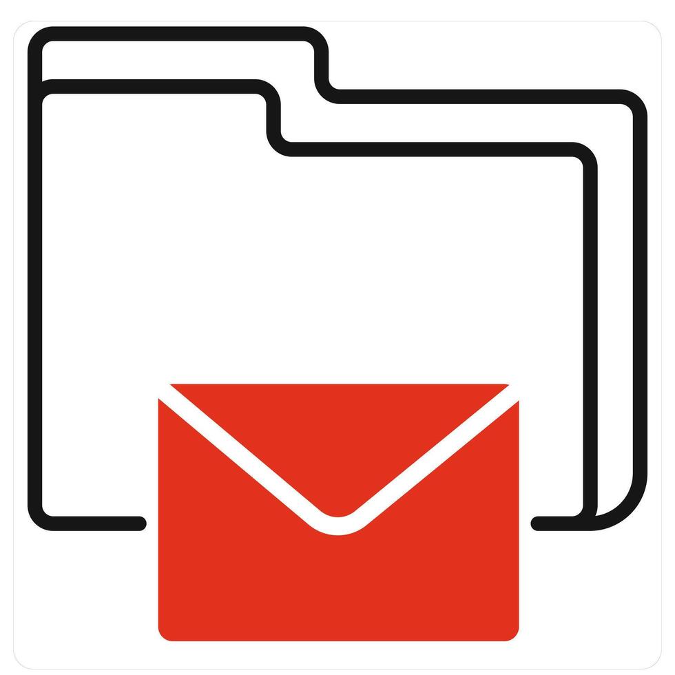 Email Folder icon in red color vector