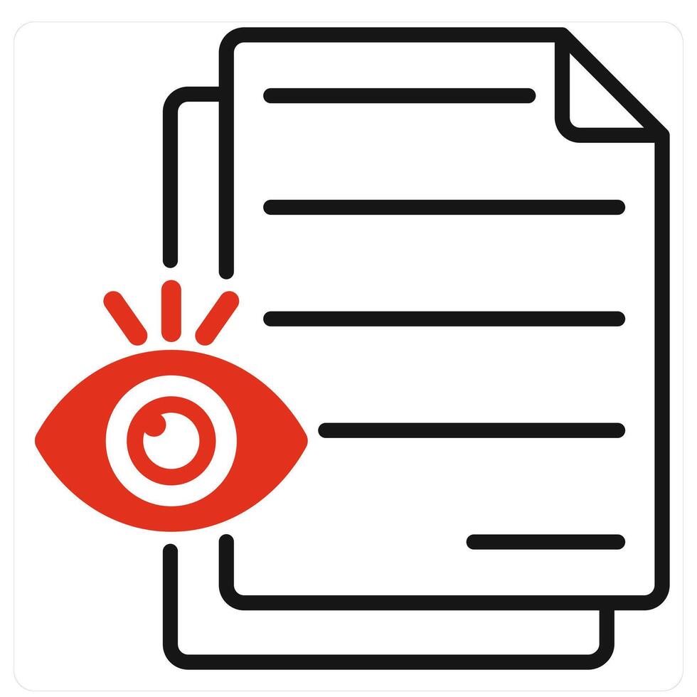 View File icon in red color vector
