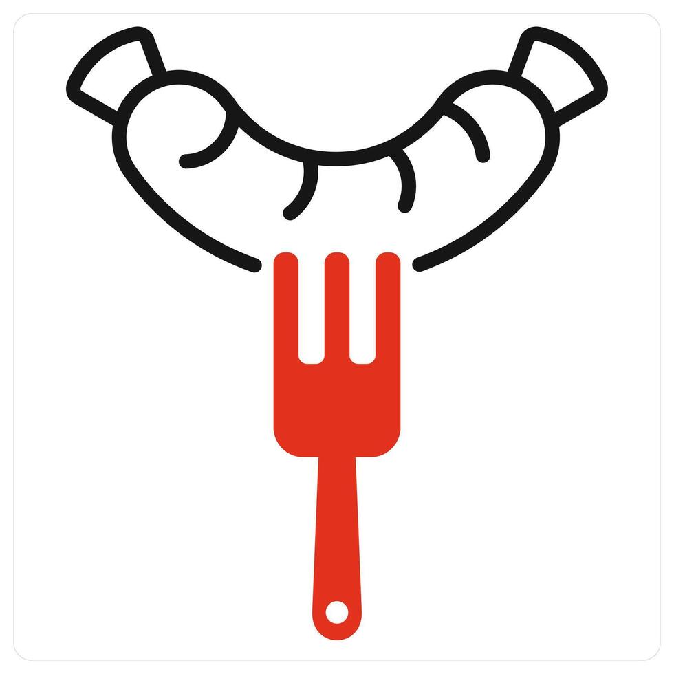 Sausage icon in red color vector
