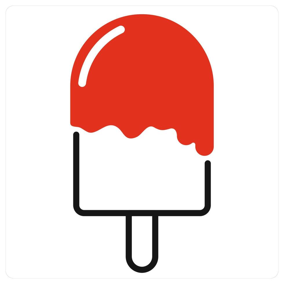 Popsicle icon in red color vector