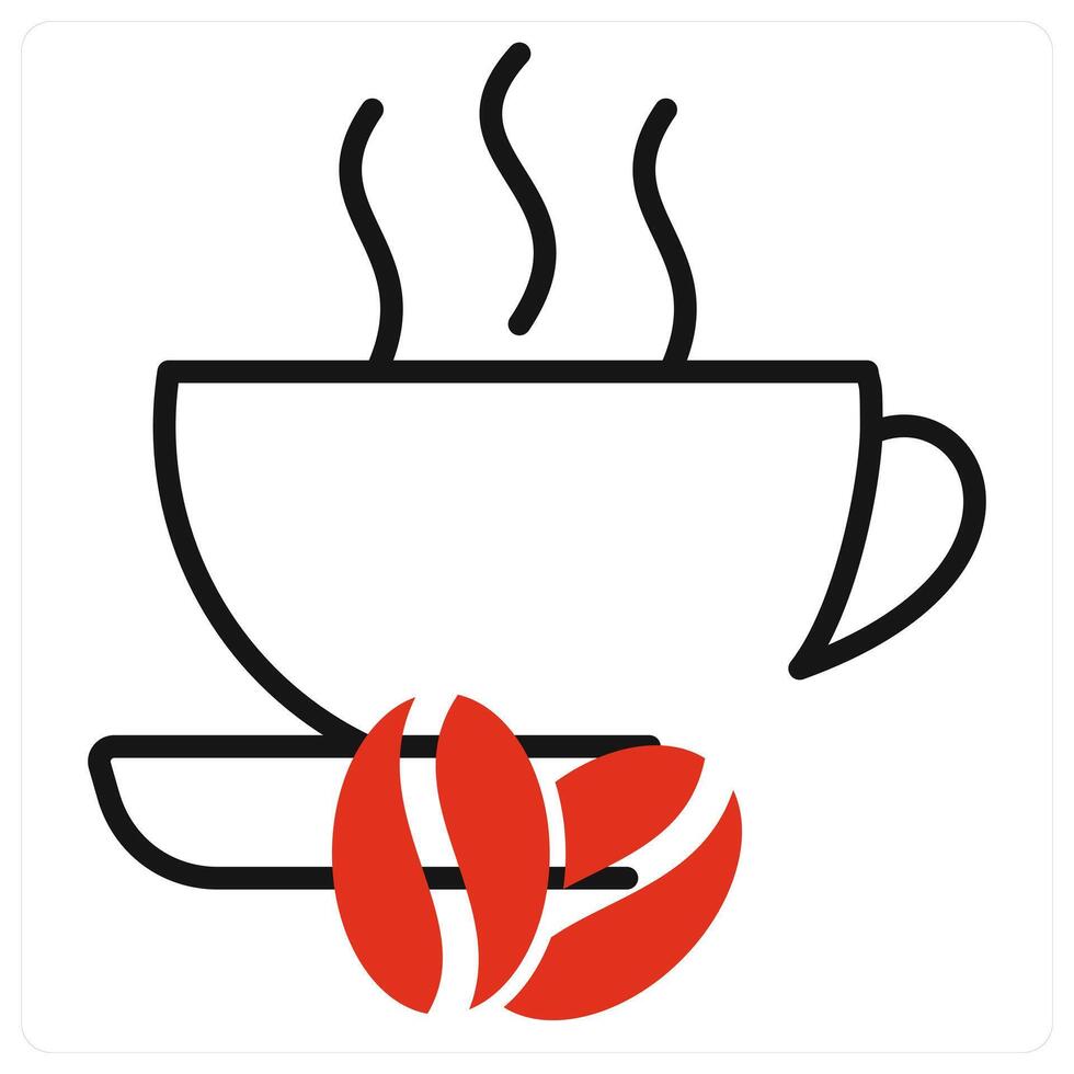 Coffee icon in red color vector