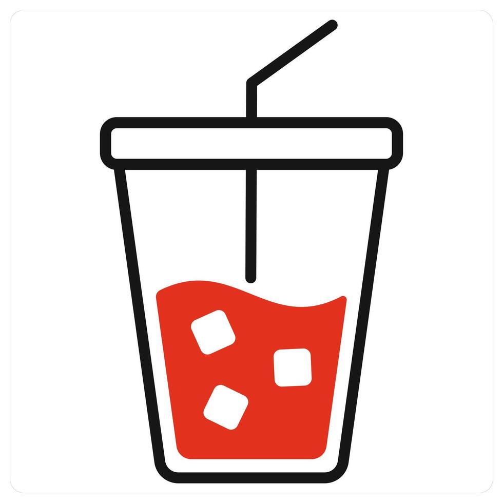 Soft Drink icon in red color vector