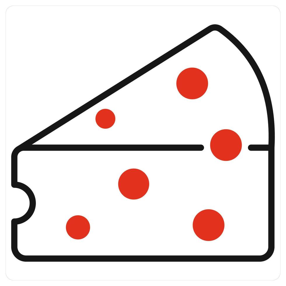 Cheese icon in red color vector