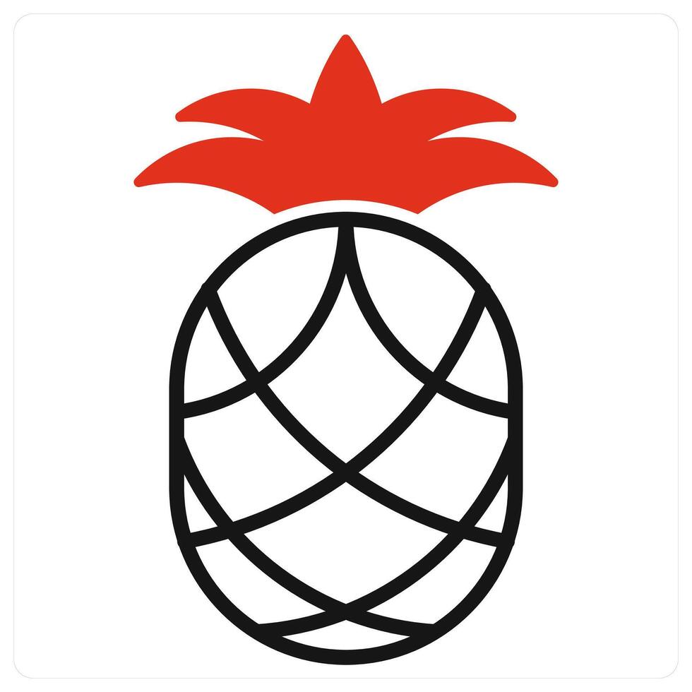 Pineapple icon in red color vector